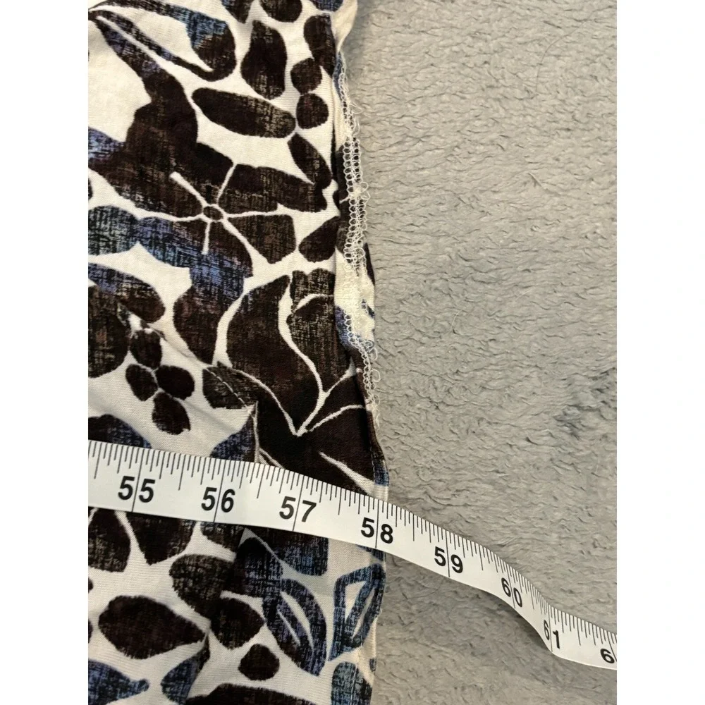 LOFT Maxi Dress Womens Small Blue Brown Floral Sleeveless Tropic Cute Boho